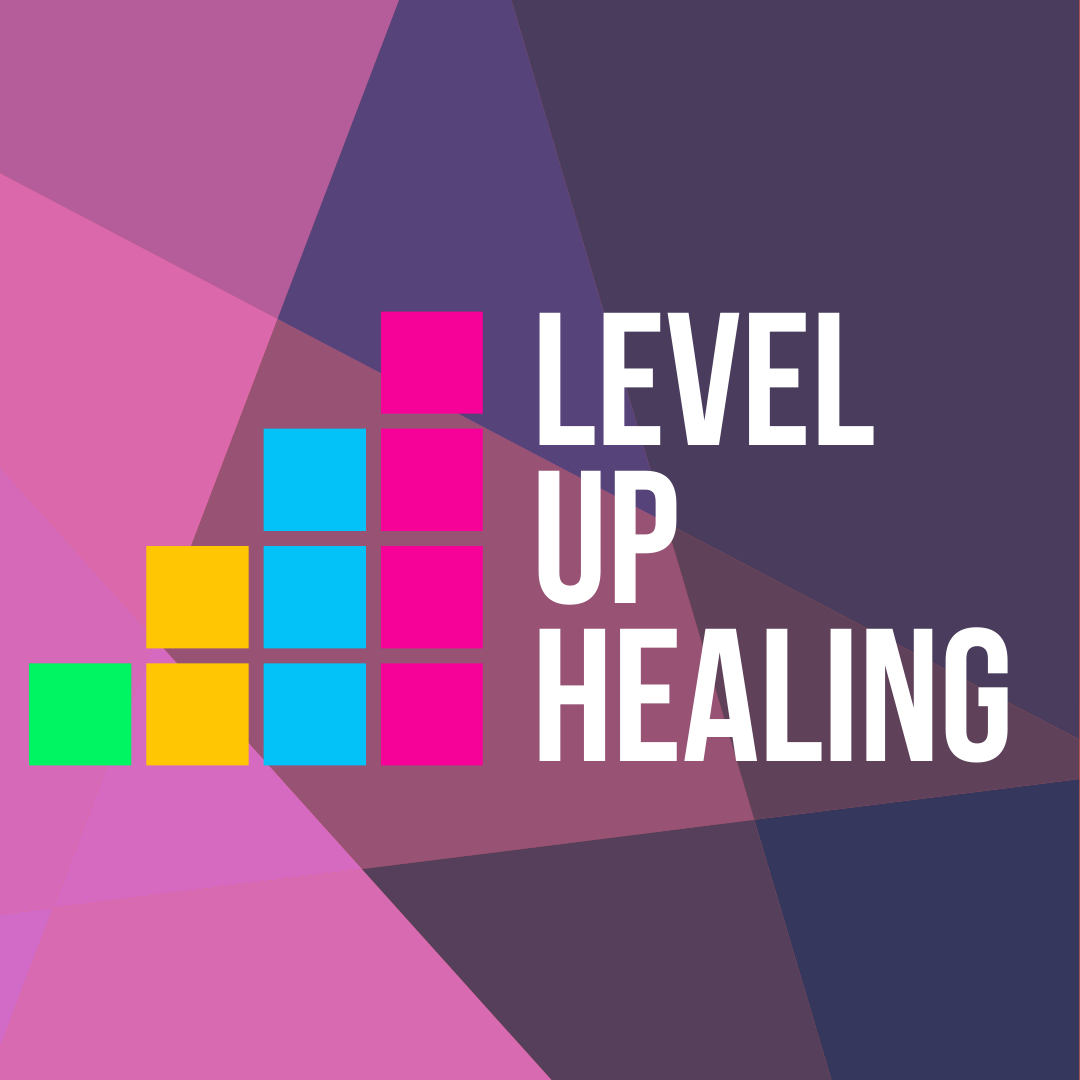 Tetris Inspired Logo of Level Up Healing, LLC