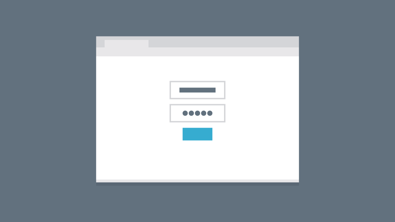 Web browswer with blue button